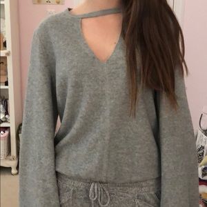 long sleeve grey shirt